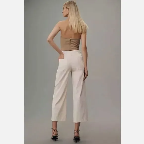 Anthropologie The Colette Cropped Wide-Leg Pants by Maeve - Picture 4 of 4